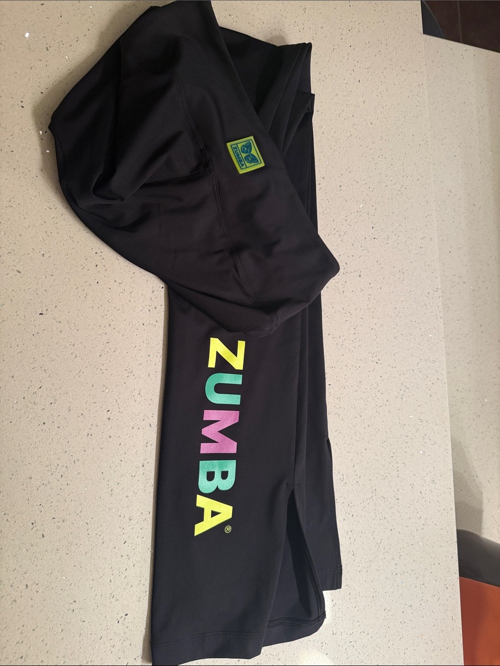 Zumba Fitness Black Leggings with Multicolor Logo